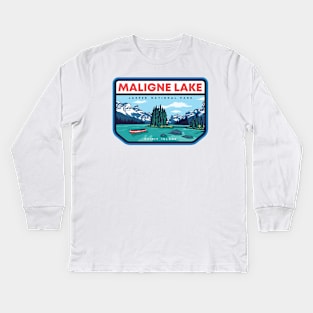 Maligne Lake Kids Long Sleeve T-Shirt